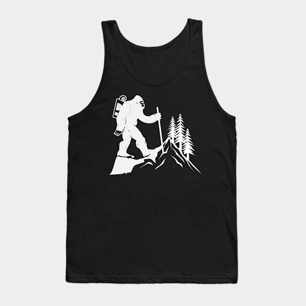 Funny Bigfoot Hiking, Sasquatch Hiker, Cryptid Meme Tank Top by ThatVibe